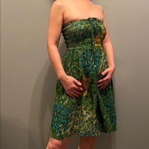 #NEW#Peacock smock dress brand new size M